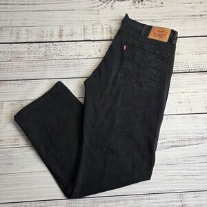 Levis 514 Jeans Mens 38x30 Black Dark Wash Straight Fit Mid Rise‎ Cotton